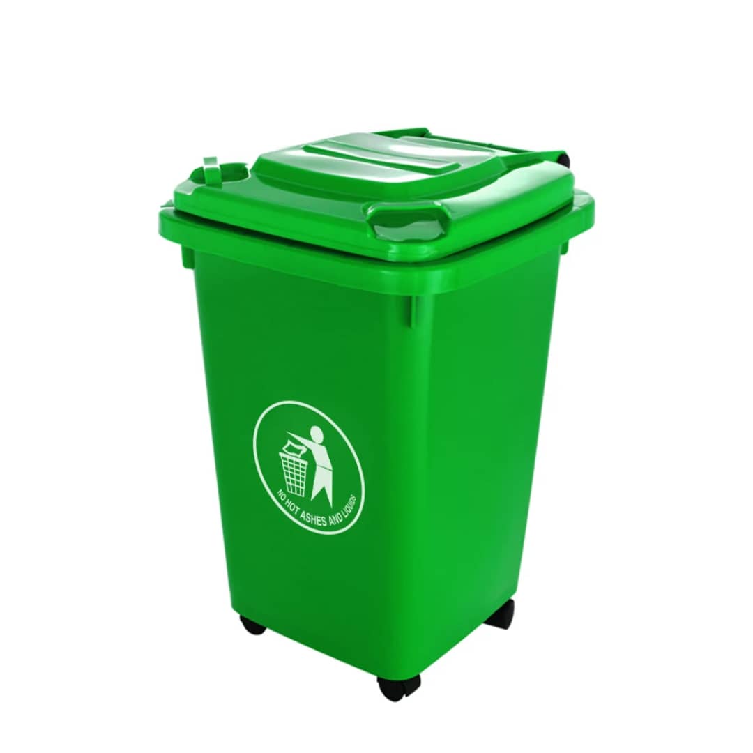 Heavy-Duty Mobile Plastic Waste Bin with Lid 50ltrs