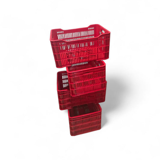 Heavy-Duty Stackable Plastic Storage Crates
