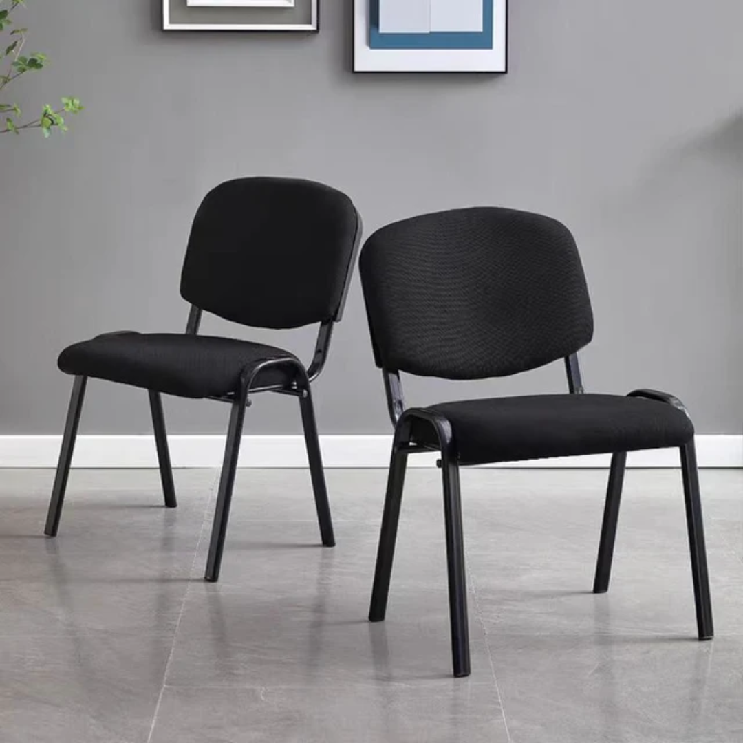 Executive Duo Visitor Chairs – Black Fabric Set