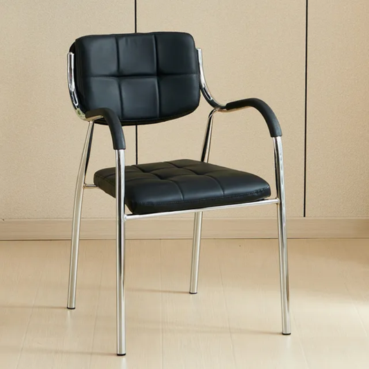 Prestige Padded Visitor Chair – Black with Chrome Frame