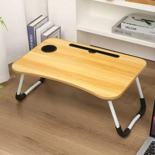 Compact Multi-Purpose Laptop Desk – Wood Finish