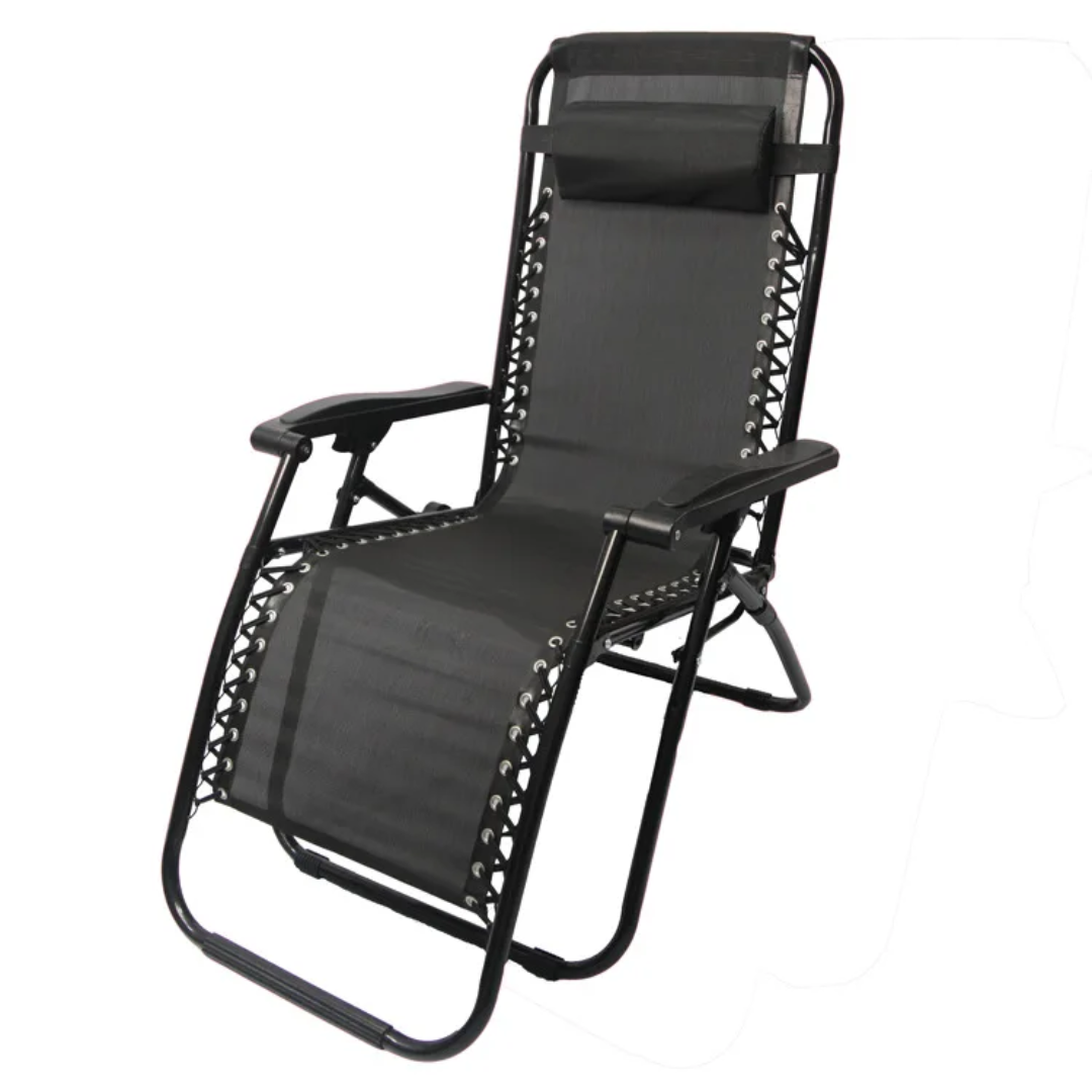 Zero Gravity Reclining Chair with Headrest & Adjustable Armrests – Heavy-Duty Folding Lounge Chair