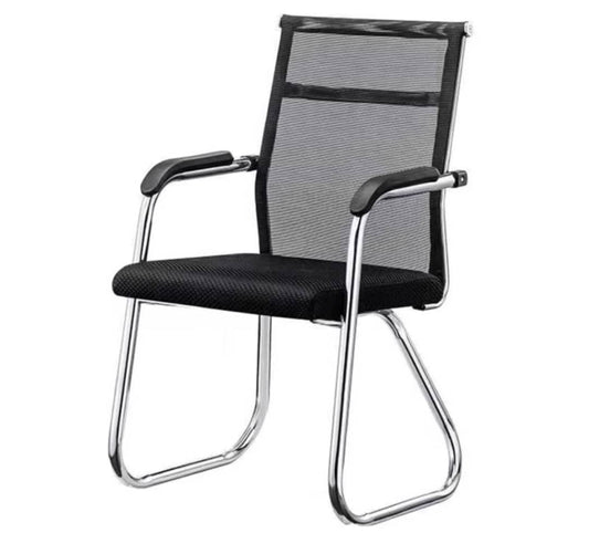 Modern Mesh Visitor Chair with Armrests – Comfortable Office Guest & Reception Chair