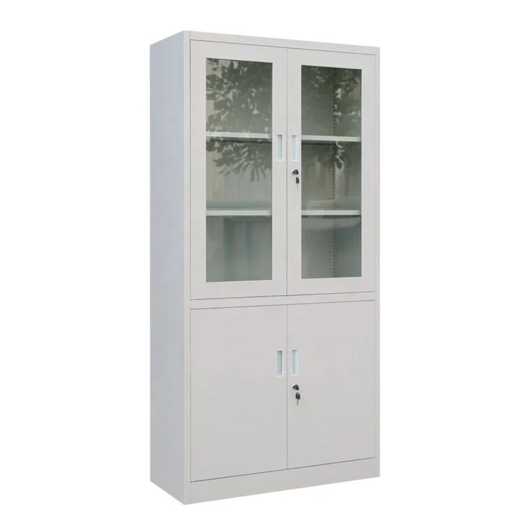 Metal Office Storage Cabinet with Glass Doors