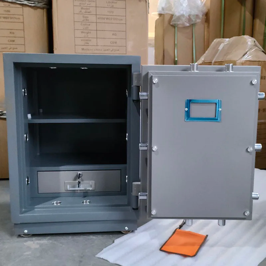 Heavy-Duty Lockable Steel Safe with Internal Drawer